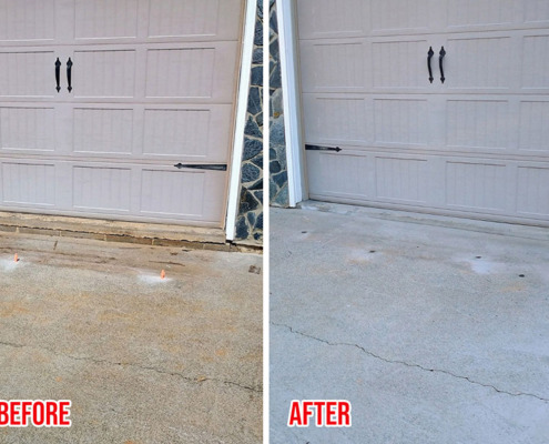 Concrete lifting before after